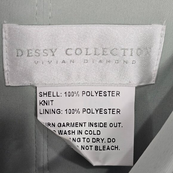 Dessy Collection Strapless Green 3D Embroidered Sequin Tiered Maxi Dress Sz 14R - Picture 10 of 14